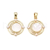 Brass Micro Pave Clear Cubic Zirconia Pendants KK-N254-190G-1