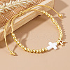 Brass Round Bead Braided Bead Bracelets VB3830-1-3