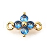 Brass Micro Pave Blue Cubic Zirconia Links KK-D356-06A-G-1
