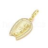 Brass Micro Pave Cubic Zirconia Saint European Dangle Charms KK-D325-27G-01-2
