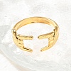304 Stainless Steel Rock & Roll Hand Gesture Cuff Rings for Women Men RJEW-B118-02G-2