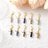Wire Wrapped Rectangle Natural Gemtsone Pendant Decorations HJEW-JM03354-02-1