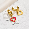 Stainless Steel Minimalist Heart-shaped Earrings for Women Vacation Date Casual Gift WC5302-4