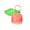 Flower Shape Synthetic Shell Charms PALLOY-JF03862-04-2