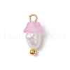 Flower Acrylic Charms PALLOY-JF03588-04-3