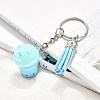 Faux Suede Tassel & Imitation Bubble Tea/Boba Milk Tea Resin Keychain KEYC-JKC01203-03-1