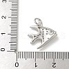 Brass Micro Pave Clear Cubic Zirconia Pendants KK-U046-02P-04-3