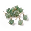 Natural Green Aventurine Copper Wire Wrapped Pendants G-B041-02G-10-1