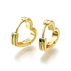 Heart Brass Hoop Earrings EJEW-H157-05G-4