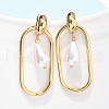 Rectangle 304 Stainless Steel Dangle Stud Earrings EJEW-C142-06G-2