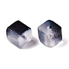 Frosted Glass Beads with Golden Glitter Powder X1-DGLA-NH001-8mm-01M-3