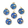 Rack Plating Brass Micro Pave Cubic Zirconia Pendants KK-H431-09G-A-4