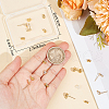 Beebeecraft 12Pcs 3 Style Flat Round Brass Micro Clear Cubic Zirconia Stud Earring Findings KK-BBC0012-71-3