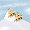 Ion Plating(IP) 304 Stainless Steel Heart Stud Earrings for Women X-EJEW-F300-09G-2