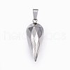 304 Stainless Steel Textured Pendants STAS-O104-67P-1