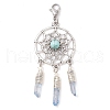 Alloy Woven Net/Web with Synthetic Turquoise Pendants Decorations HJEW-TA00194-02-1