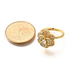 Flower Rotatable Finger Ring for Women RJEW-U035-01G-08-5