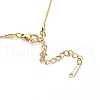Ion Plating(IP) 304 Stainless Steel Twist Rectangle Pendant Necklace with Snake Chains NJEW-K252-01G-3