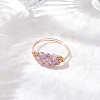 Natural Amethyst Beads with Solid Round Brass Beads and Eco-Friendly Copper Wire Rings RJEW-TA00184-01-1