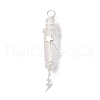 3Pcs 3 Styles Electroplated Natural Quartz Crystal Pointed Copper Wire Wrapped Pendants PALLOY-JF03767-06-3