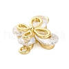 Brass Clear Cubic Zirconia Connector Charms/Links FIND-L019-07G-09-2