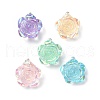 Mixed Color Resin Rose Pendants PALLOY-JF02109-02-1