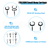 FIBLOOM 16Pcs 8 Style 304 & 201 Stainless Steel Dangle Hoop Earrings with Stainless Steel Pins EJEW-FI0002-92-3