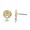 Rack Plating Hammered Alloy Stud Earring Findings PALLOY-N155-69-NR-3