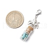 Glass Wishing Bottle  with Synthetic Turquoise Chip Beads inside Pendant Decorations HJEW-JM03043-3