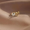 2Pcs Heart Alloy Finger Rings for Women FS-WG57BD0-02-1