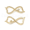 Brass Micro Pave Clear Cubic Zirconia Connector Charms KK-E068-VB392-1