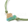 Handmade Japanese Seed Heart Link Bracelets BJEW-MZ00011-3