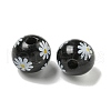 Printed Wood European Beads WOOD-G022-19E-2