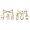 Valentine's Day Theme Brass Micro Pave Clear Cubic Zirconia Pendants ZIRC-N039-177-NF-2