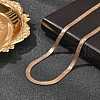 4MM 304 Stainless Steel Flower Herringbone Chain Necklaces for Women NJEW-B131-08RG-2