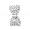 Brass Micro Pave Clear Cubic Zirconia Fold Over Clasps KK-Z083-04P-1