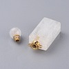 Faceted Natural Quartz Crystal Openable Perfume Bottle Pendants G-P435-C-01G-3