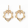 Brass Micro Pave Clear Cubic Zirconia Peg Bails Pendants KK-Q765-013-NF-1