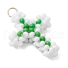 Beaded Cross Charms PALLOY-GD00002-01-3