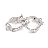 Rack Plating Brass Cubic Zirconia Hoop Earring Findings KK-S374-04P-05-2