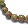 Natural Unakite Bead Stretch Bracelets X-BJEW-K212-B-006-3