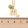 304 Stainless Steel Glass Drill Birth Stone Constellation Pendant Necklaces STAS-D305-08G-H-2