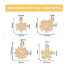 HOBBIESAY 48Pcs 8 Style Rack Plating Brass Charms KK-HY0001-48-2
