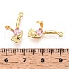 Brass Micro Pave Cubic Zirconia Pendants KK-N263-96B-G-3