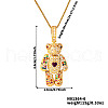 Cute Cartoon Brass Cubic Zirconia Bear Pendant Necklaces TE6912-6-1