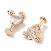 Brass Micro Pave Clear Cubic Zirconia Charms KK-M102-28G-2