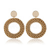 Alloy Rattan Woven Dangle Stud Earrings FS-WGA068A-02-2