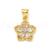 Rack Plating Brass Micro Pave Cubic Zirconia Pendants KK-G513-17G-1