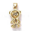 Brass Micro Pave Clear Cubic Zirconia Pendants ZIRC-E165-06G-2