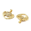 Heart Wings Brass Micro Pave Cubic Zirconia Pendants KK-M325-16C-G-2